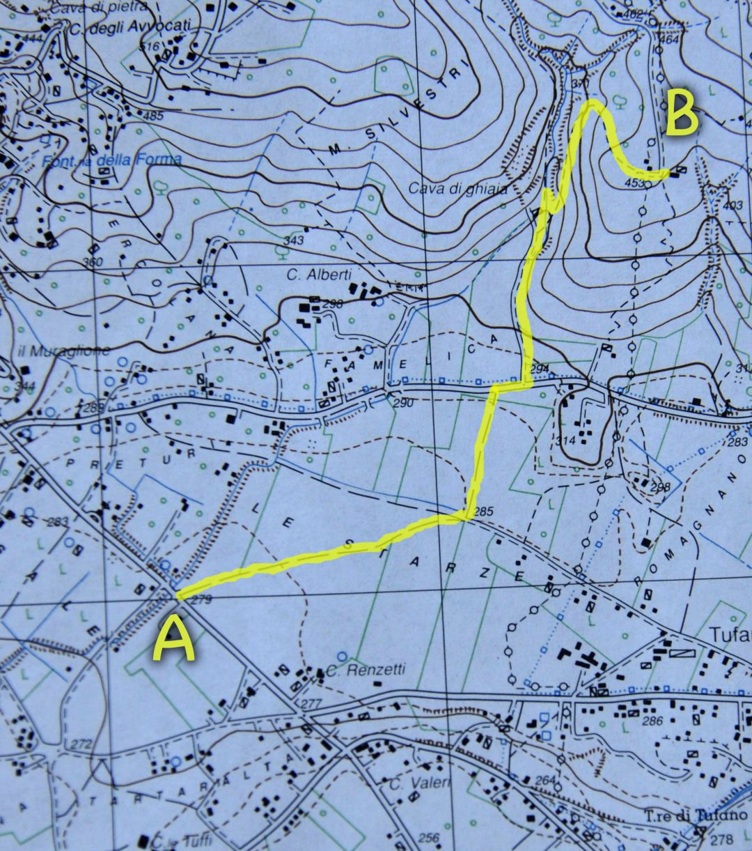 Il profilo altimetrico Tracce